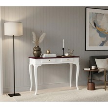 Roys Ahşap 110 cm Masif Lükens Beyaz Ceviz Çalışma Masası