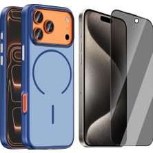 Vendas Apple iPhone 17 Pro Max Kılıf M-Safe Şarj Özellikli Zore Lora Pc Kapak + Hayalet Ekran Koruyucu
