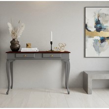 Roys Ahşap 110 cm Masif Lükens Gri Ceviz Çalışma Masası