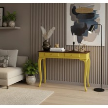Roys Ahşap 100 cm Masif Lükens Sarı Ceviz Çalışma Masası
