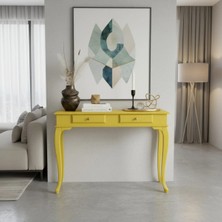 Roys Ahşap 100 cm Masif Lükens Sarı Çalışma Masası