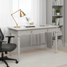 Roys Ahşap 110 cm Masif Açık Gri Tornalı Çalışma Masası