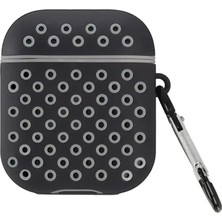 Bezos Airpods 2 (2.nesil) Spor Delikli Kılıf - Siyah-Gri