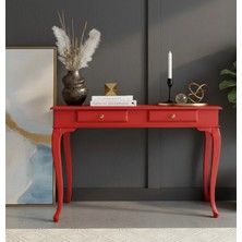Roys Ahşap 120 cm Masif Lükens Kırmızı Çalışma Masası