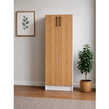 Demezler Mobilya Modern Ahşap 2 Kapaklı Çok Amaçlı Kiler Dolabı Saklama Dolabı Mutfak Dolabı 130x50x30