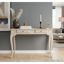 Roys Ahşap 110 cm Masif Lükens Krem Çalışma Masası