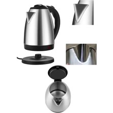 Bezos Elektrikli Paslanmaz Çelik Su Isıtcı Çelik Kettle 1.8 Lt. Uzun Ömürlü