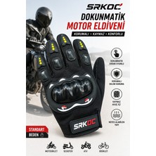 Yıldızhane Dokunmatik Korumalı Motosiklet Eldiveni Kaymaz Avuç Içi Nefes Alabilen Yazlık Motor Eldiveni Unisex Standart Beden
