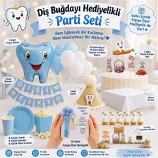 Deha Parti Diş Buğdayı Hediyelikli Parti Seti 8 Kişilik Diş Partisi Süsleri Kişiye Özel Diş Buğdayı Konsepti Diş Çıkarma Parti Malzemeleri Masa Süsleme Seti Balon Banner Ayaklı Pano Hediyelik Kürdan
