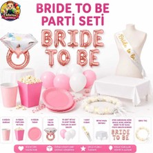 Deha Parti Bride To Be Parti Seti 49 Parça Bekarlığa Veda Süsü Pembe Beyaz Parti Malzemeleri Masa Süsleme Seti Bride To Be Balon Seti Folyo Balon Banner Tabak Bardak Popcorn Kutusu Kuşak Işıklı Taç Masa Örtüsü