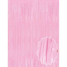 Zero Land Aconcept Soft Pembe Püsküllü Kapı Perdesi - Parti, Baby Shower, Cinsiyet Partisi 1x2 M