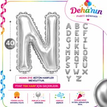 Deha Parti N Harf Gümüş Folyo Balon 40CM