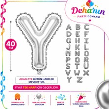 Deha Parti Y Harf Gümüş Folyo Balon 40CM