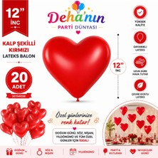 Deha Parti Balon Diyarı Yüksek Kalite Kalp Şekilli Latex Balon 15 Adet
