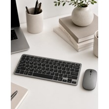 Bezos Kablosuz Bluetooth Klavye Mouse Seti Şarjlı Tablet Laptop Uyumlu