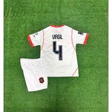 Breathless Hollanda 2026 Dünya Kupası Virgil Van Dijk Deplasman Çocuk Forması (Beyaz)