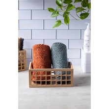 Solmazlar Online Bambu Organizer Büyük Dolap Içi Düzenleyici Sepet 18X26 cm