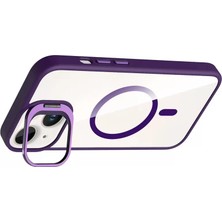Hobibahçem iPhone 13 Remim Lensli Magsafe Standlı Kapak - Derin Mor