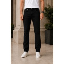 Ser Joven Erkek Siyah Regular Fit Boru Paça Likralı Jean Pantolon
