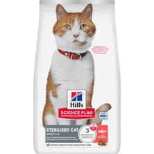 Hill's Science Plan Kısırlaştırılmış Somonlu Yetişkin Kedi Maması 10KG  /evcil Hayvan Göz Temizleme Mendili Hediyeli