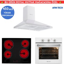 Eminçelik V5  Elekt. Vitro Turbo Beyaz Ankastre Set (Ao 2160 Bp W60+ Vc 640+CH 1420 Pb W60 Piramit