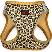 Luckypaw Air Mesh Leopard Kedi ve Köpek Göğüs Tasması Large