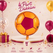 Parti Dükkanı Sarı Kırmızı Futbol Topu Folyo Balon 18 Inç 45 cm Helyum Uyumlu Doğum Günü Spor Temalı Parti Balonu