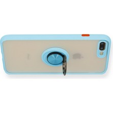 Hobibahçem iPhone 7 Plus Kılıf Montreal Yüzüklü Silikon Kapak - Buz Mavi