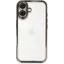 Hobibahçem iPhone 16 Kılıf Razer Lensli Silikon - Titanyum Gri