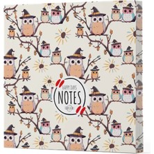 Uravas Store Baykuş 7 - Çizgisiz Yan Boyamalı Defter