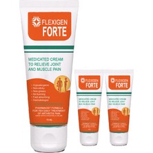 Solmazlar Online Flexigen Forte Paincream 3 Adet Karakafes Kökü Zencefil At Kestanesi ve Kapsaisinli Vücut Masajkremi 75ML Tüp