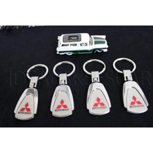 İdeal Aksesuar Mitsubishi Metal Oval Anahtarlık Şık Kaliteli Aksesuar Çanta Araba New