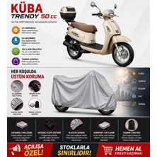 Cocem Küba Trendy 50 cc Motor Brandası Arka Çanta Uyumlu Su Geçirmez Uv Korumalı Gri