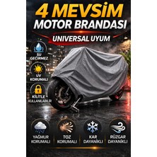 Cocem Universal Motosiklet Brandası Bajaj Pulsar Uyumlu Kilit Uyumlu Su Geçirmez 4 Mevsim Gri Renk