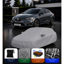 Cocem Renault Megane 4 Sedan Premium Araç Brandası Su Geçirmez Uv Korumalı Tam Koruma Gri 2016-2026