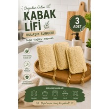 Duff Clean Doğal Kabak Lifli Bulaşık Süngeri 3'lü Set %100 Doğal Çizmez Dayanıklı