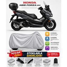 Cocem Honda Nss Forza 250 Motor Brandası Arka Çanta Uyumlu Su Geçirmez Uv Korumalı Gri