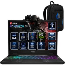 MSI Msı Cyborg 15 Intel Core I7-13620H 40 GB Ddr5 2 Tb SSD Rtx 5060 8 GB 15.6'' Fhd IPS 144Hz Windows 11 Pro Oyuncu Dizüstü Bilgisayar B13WFKG-494XTRRNP15