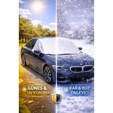 Cocem Araba Ön Cam Buz Önleyici Kar Brandası | Su Geçirmez Ön + Yan Cam Koruma | Kışlık Cam Örtüsü