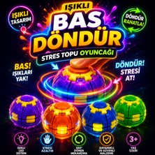 Circle Toys Işıklı Bas Döndür Stres Topu Oyuncağı | LED Işıklı Fidget Spinner Top