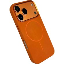 Hobibahçem iPhone 17 Pro Max Luno Deri Magsafe Kapak - Turuncu