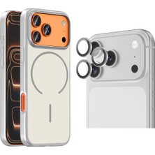 Vendas Apple iPhone 17 Pro Max Kılıf M-Safe Şarj Özellikli Zore Lora PC Kapak + Safir Anti-Reflective Kamera Lens Koruyucu