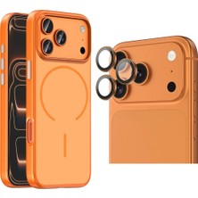 Vendas Apple iPhone 17 Pro Max Kılıf M-Safe Şarj Özellikli Zore Lora PC Kapak + Safir Anti-Reflective Kamera Lens Koruyucu