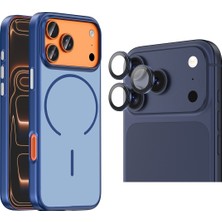 Vendas Apple iPhone 17 Pro Max Kılıf M-Safe Şarj Özellikli Zore Lora PC Kapak + Safir Anti-Reflective Kamera Lens Koruyucu