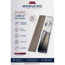 Moducoo Gümüş Dışbudak Kendinden Yapışkanlı Pvc Parke 6,689 M² Su Geçirmez
