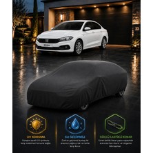 Cocem Fiat Egea Uyumlu Uv Korumalı Siyah Araç Örtüsü Su Geçirmez Tam Koruma Oto Brandası 2015-2026