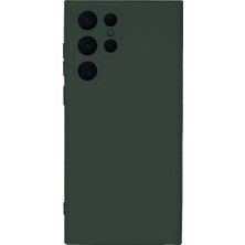 Uravas Store Samsung Galaxy S22 Ultra Kılıf Nano Içi Kadife Silikon - Koyu Yeşil