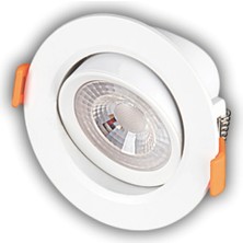 Sepetopia 1 Adet Cata Ct 5204 Akik Beyaz Kasa 7W Sıva Altı LED Spot Beyaz Işık 6400K
