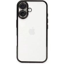 Uravas Store Apple iPhone 16 Kılıf Razer Lensli Silikon - Siyah