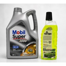 Mobil Süper 3000 Formula R 5W-30 Motor Yağı 5 Litre + Oto Şampuan 1000 ml